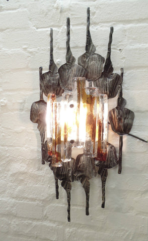 Sensational Brutalist Wall Sconce By Tom Ahlström & Hans Ehrlich - Art Deco Antiques
 - 1