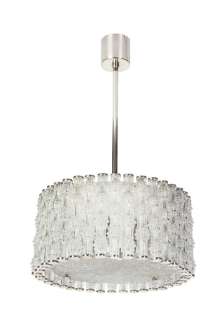 Fantastic Kaiser Primat Ice Textured Crystal Drum Chandelier